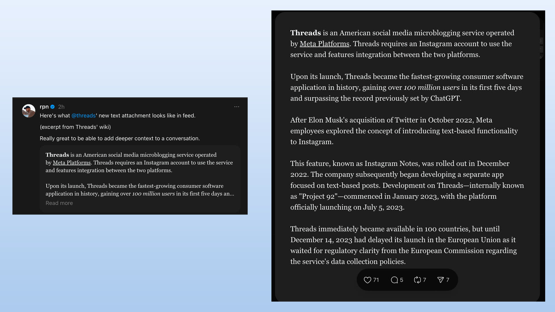 Meta uji fitur long-form text di Threads