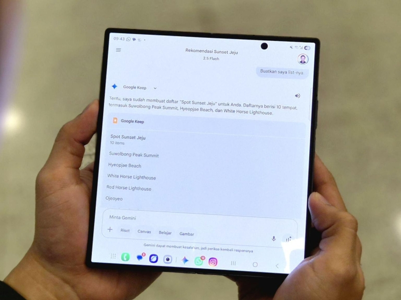 Tips liburan gak ribet pakai Gemini di Galaxy Z Fold7