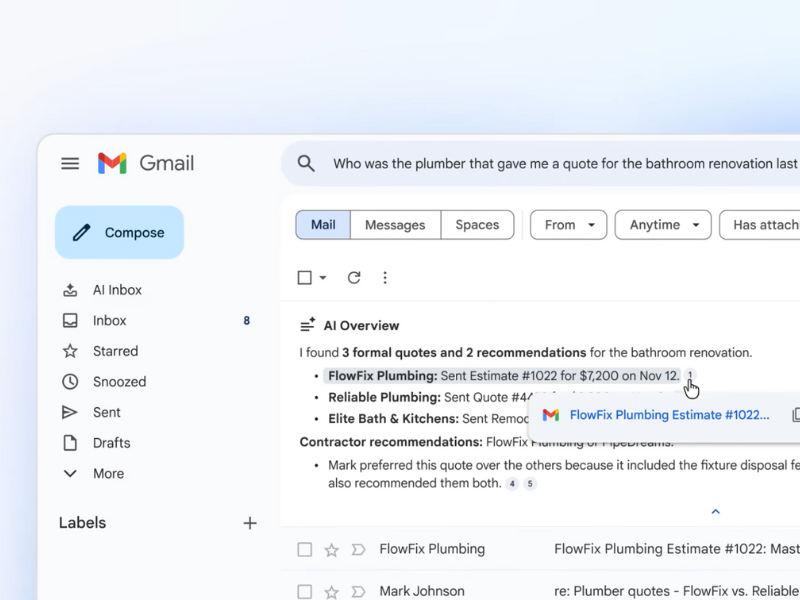 Gmail hadirkan fitur Proofread AI dan AI Overviews