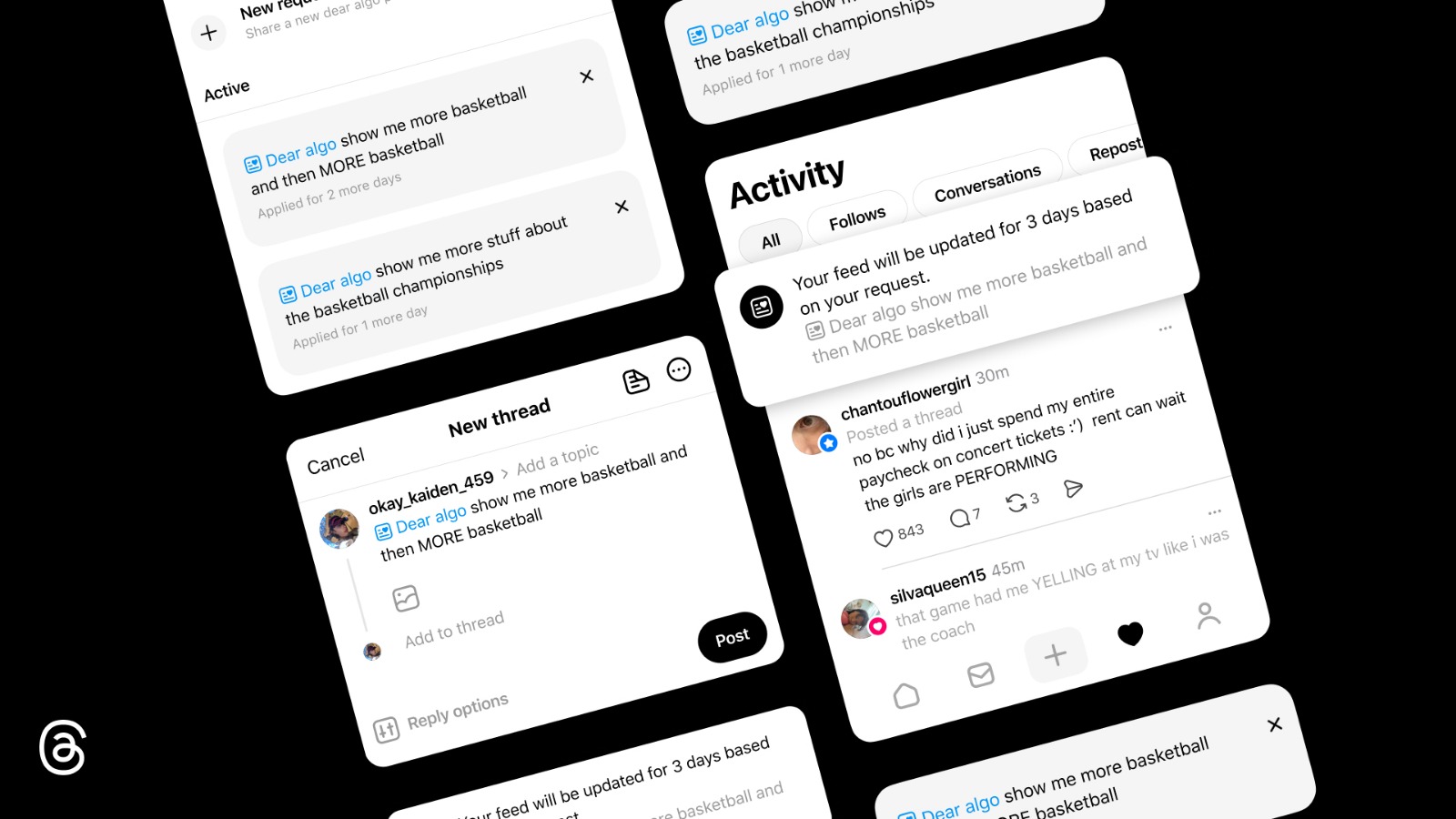 Threads punya Dear Algo, cara baru ngomong ke Feed