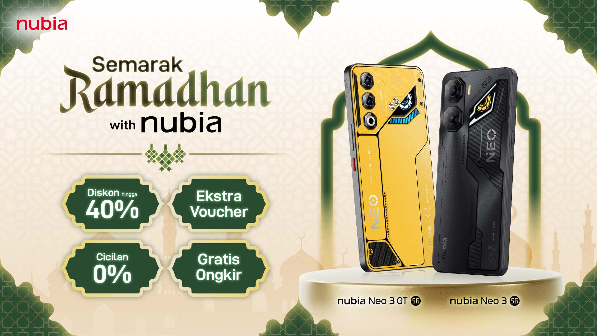 nubia rilis varian baru Neo 3 GT 5G & V80 Max: Fokus gaming dan ketangguhan
