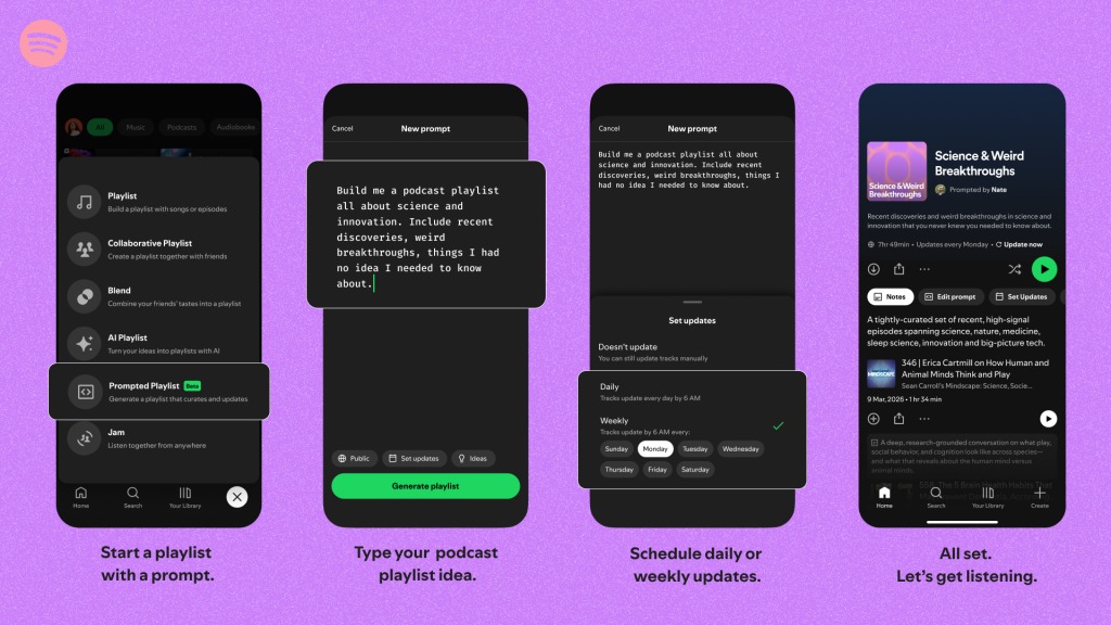 Spotify perluas Prompted Playlist untuk podcast
