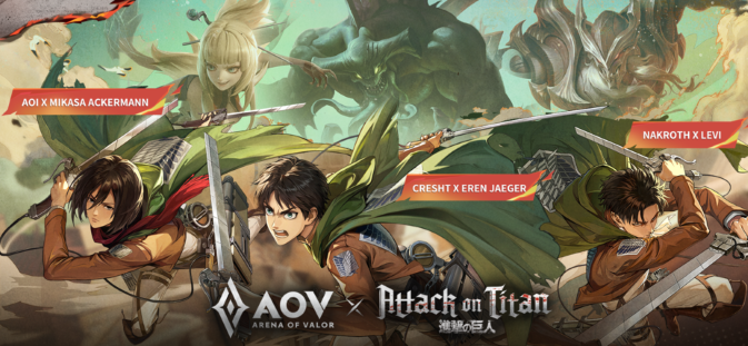 Attack on Titan hadir di Garena AOV mulai 1 Mei 2026
