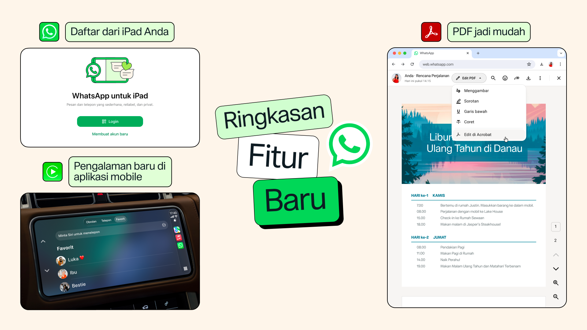 Pengguna kini bisa bikin akun WhatsApp langsung di iPad